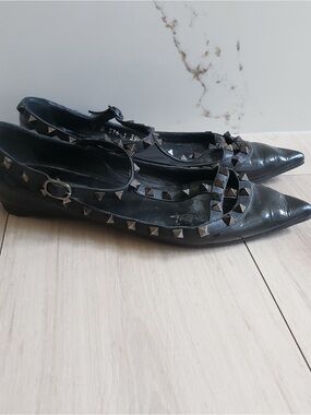 Valentino Black Studded Flats